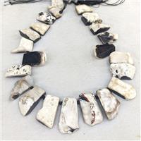 Natural Agate Beads Freeform Graduated Topdrilled Black Dye, approx 16-40mm