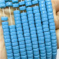 Blue Jadeite Glass Heishi Beads, approx 3-6mm