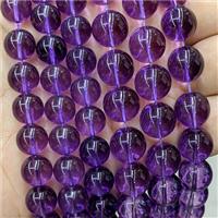 Purple Glass Beads Smooth Round, approx 6mm