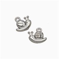 Raw Stainless Steel Snail Pendant, approx 6-10mm