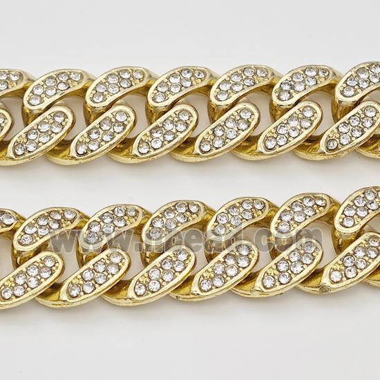 Alloy Chain Micro Pave Rhinestone Gold Plated