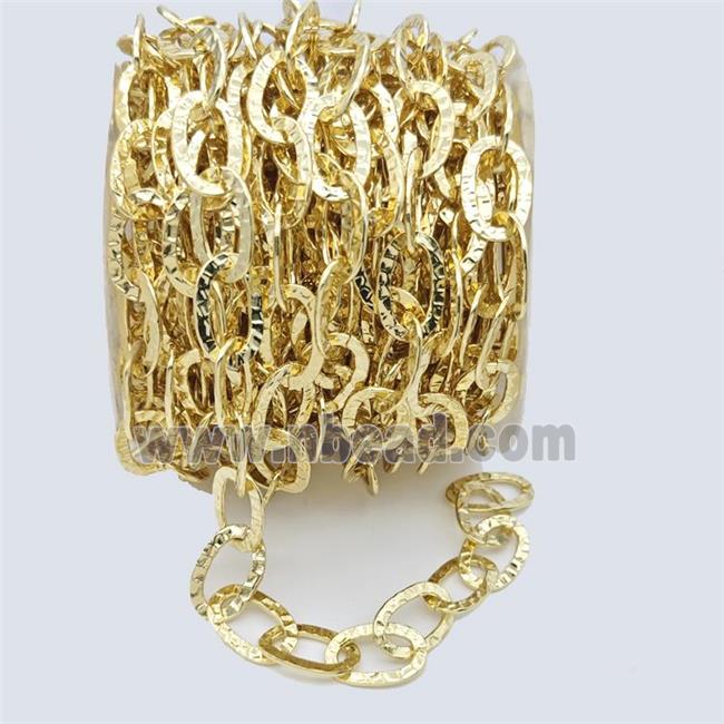 Iron Chain Hammered Gold Plated