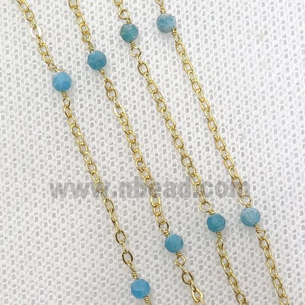 copper chain with apatite, gold plated