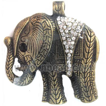 Tibetan Silver elephant pendant, Lead and nickel Free, bronze