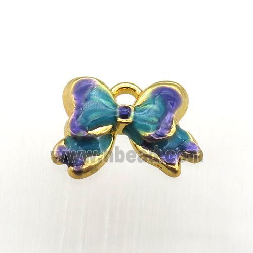 enameling copper butterfly pendant, gold plated