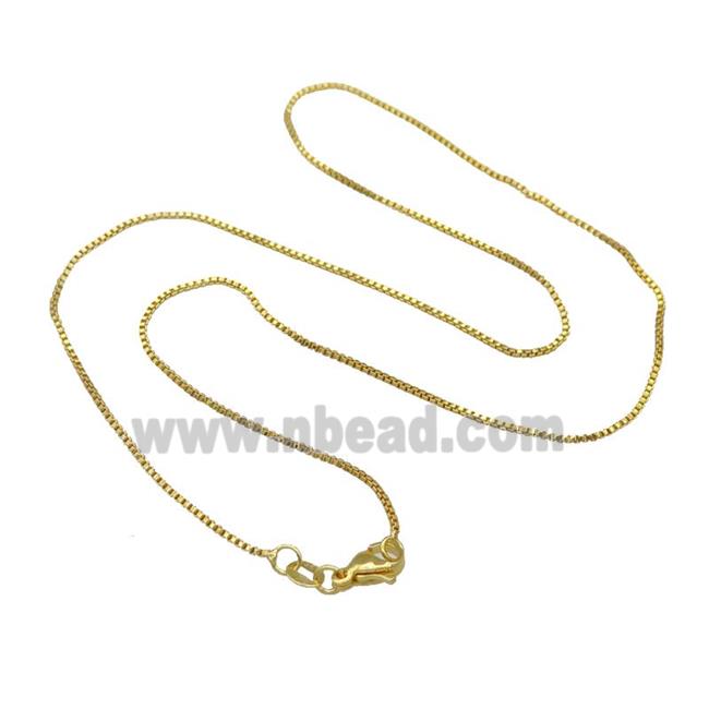 Copper Necklace Box Chain Unfaded Gold Plated