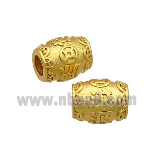 Copper Barrel Beads Large Hole Unfade Gold Plated