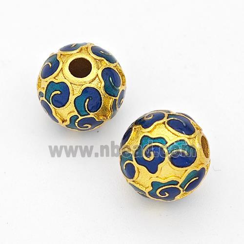 Copper Round Beads Painted Gold Plated