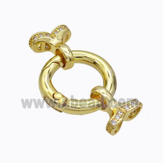 Copper Clasp For Necklace Cordend Pave Zirconia Gold Plated