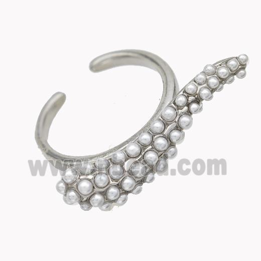 Copper Ring Micropave Pearlized Resin Platinum Plated