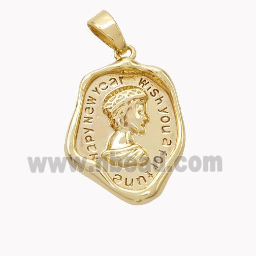 Copper Pendant Leader People Gold Plated