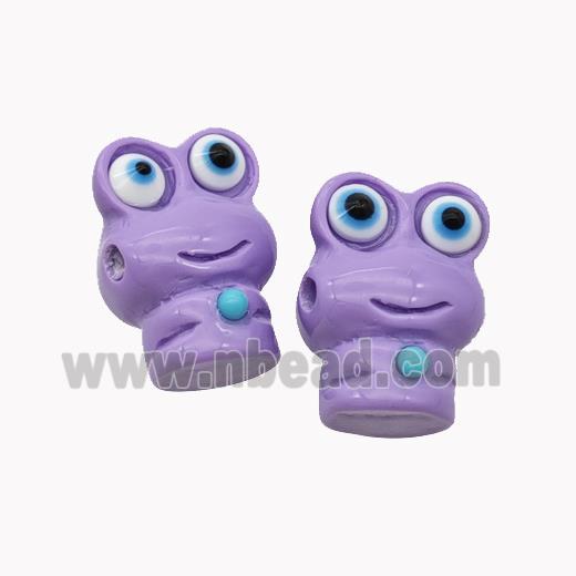 Purple Resin Frog Beads