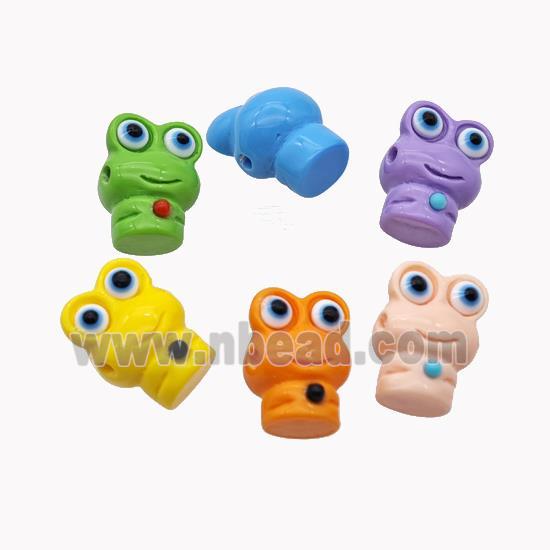 Resin Frog Beads Mixed Color