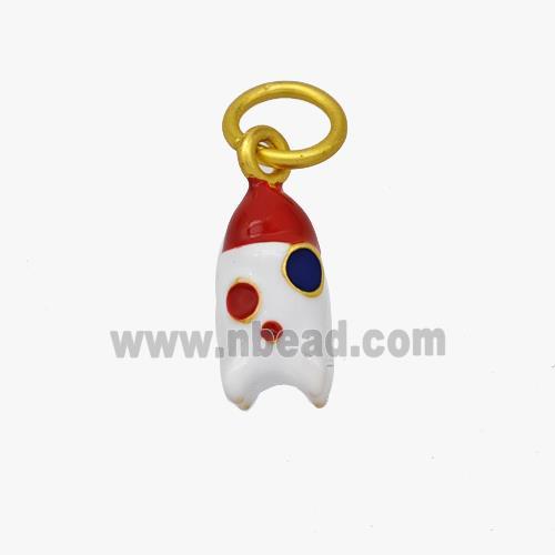 Christmas Hat Pendant Copper Pendant Enamel Platinum Plated