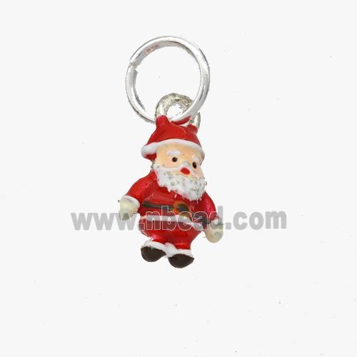 Christmas Santa Claus Pendant Copper Pendant Enamel Platinum Plated