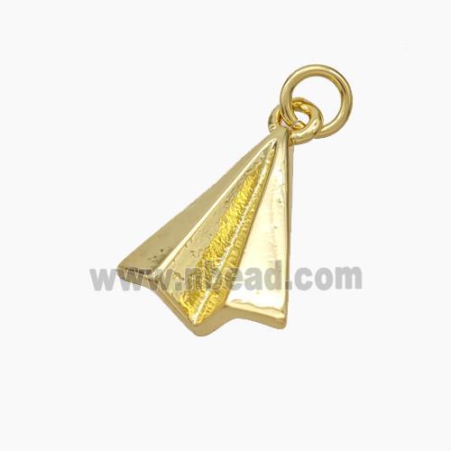 Copper Pendant pave zircon, Gold plated