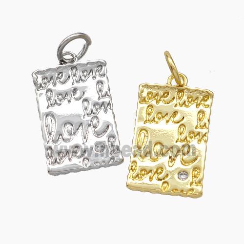 Copper Pendant pave zircon, Gold plated