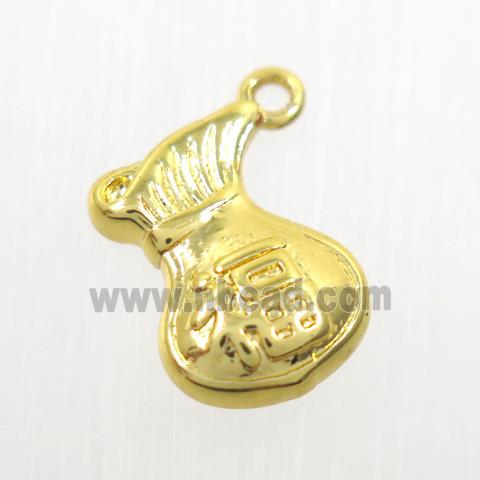 copper moneybag pendants, gold plated