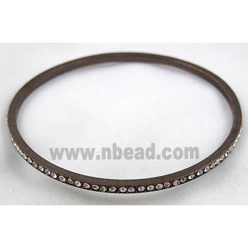 alloy bangle with rhinestone, black