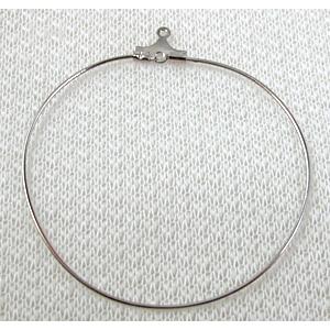 copper Earring Hoop, platinum plated