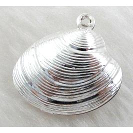 copper shell pendants, platinum plated