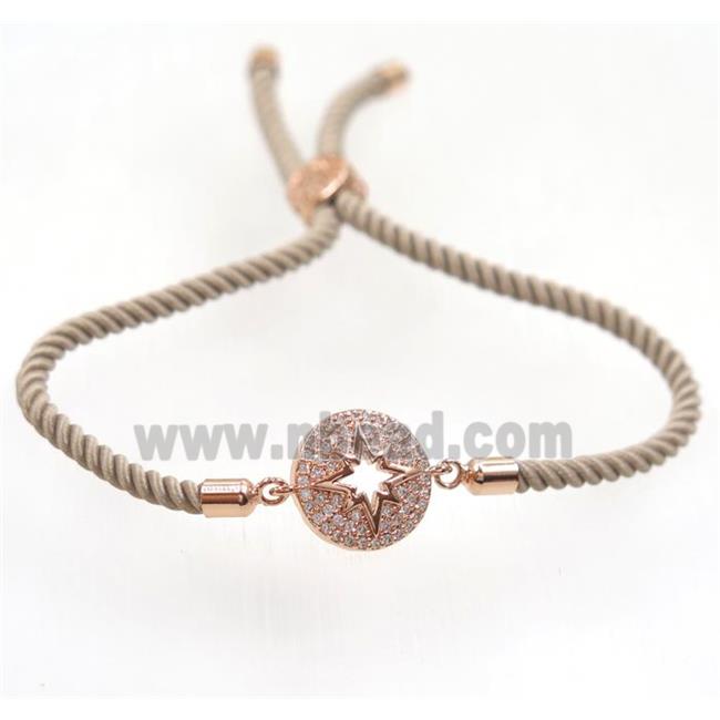 handmade bracelet with nylon wire, zircon bead