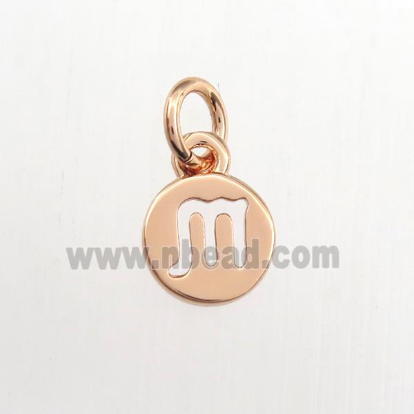 copper circle pendant, zodiac scorpio, rose gold