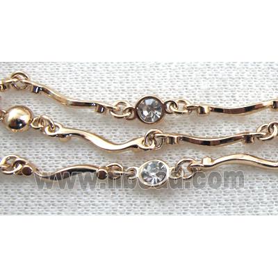 14k Gold Plated Alloy Bracelet, Nickel Free, Lead Free