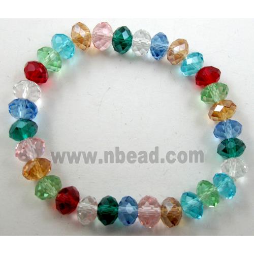 Chinese Crystal Glass Bracelet, stretchy, colorful