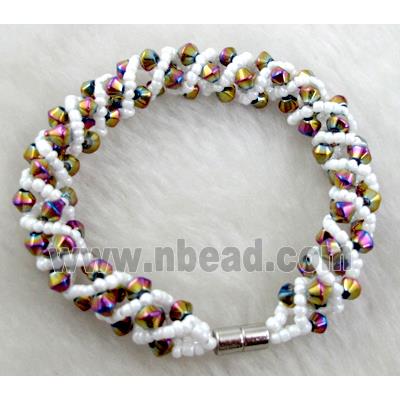 Chinese Crystal Glass Bracelet, colorful