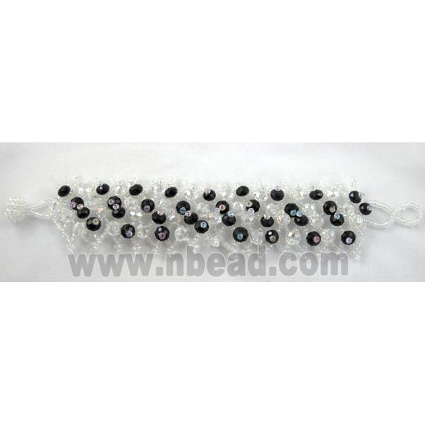 Chinese Crystal glass Bracelet, seed glass bead