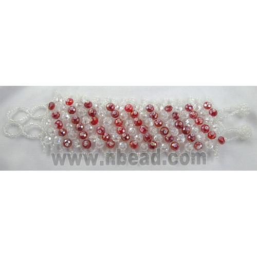 Chinese Crystal glass Bracelet, seed glass bead