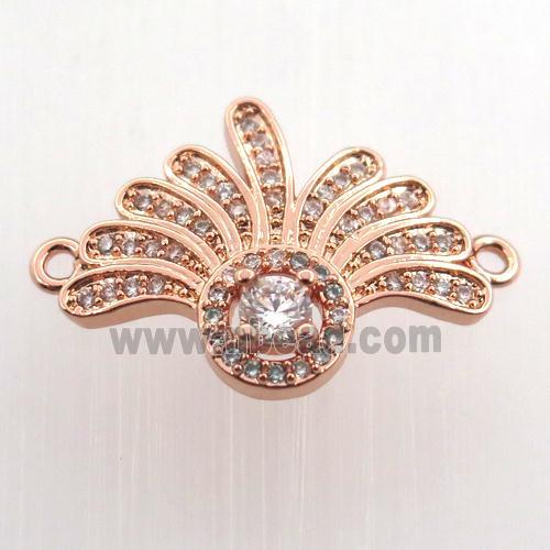 copper pendant paved zircon, rose gold