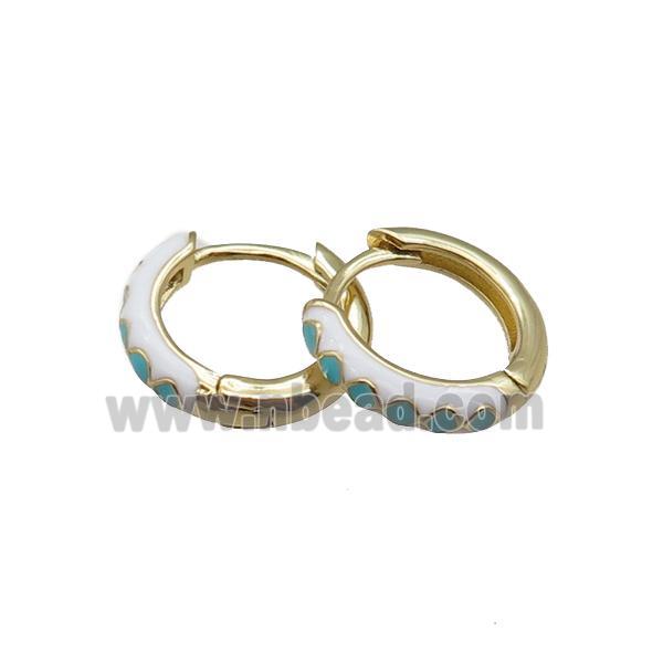 copper Hoop Earrings with enameled, gold plated
