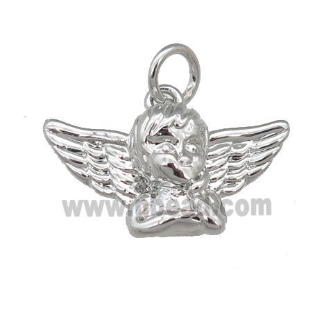 copper Cherub Angel pendant, platinum plated