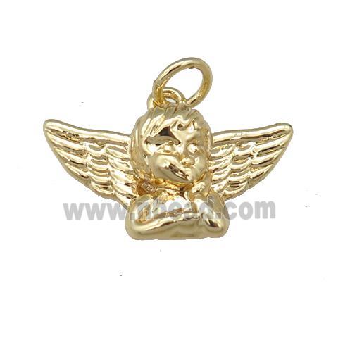 copper Cherub Angel pendant, gold plated