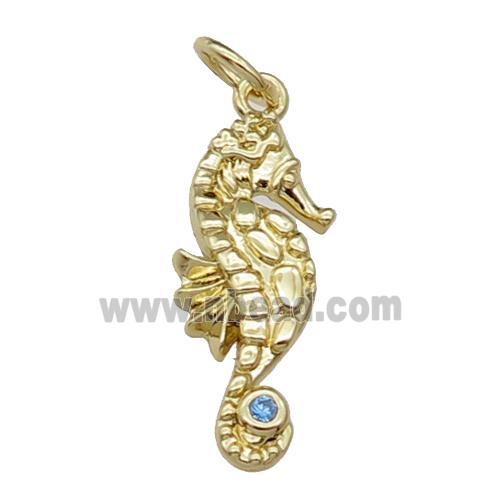 copper Seahorse charm pendant, gold plated