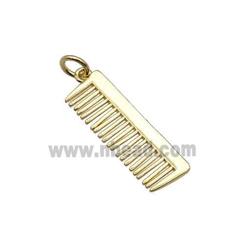 Copper Comb Charm Pendant Gold Plated
