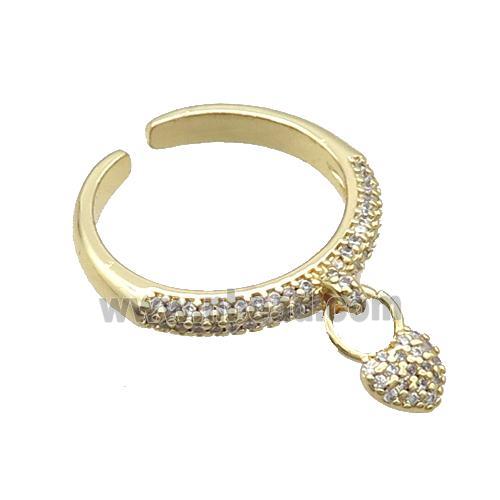 Copper Ring Pave Zircon Gold Plated