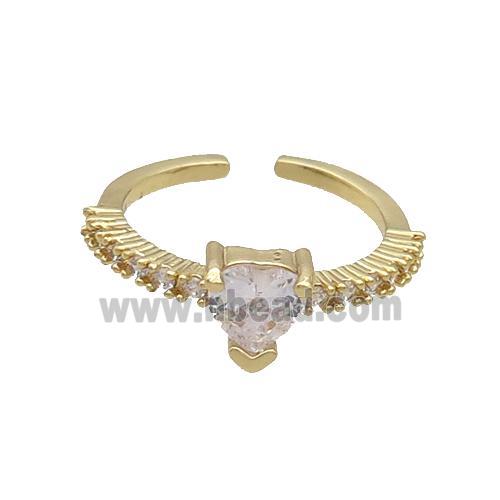 Copper Rings Pave Zircon Gold Plated