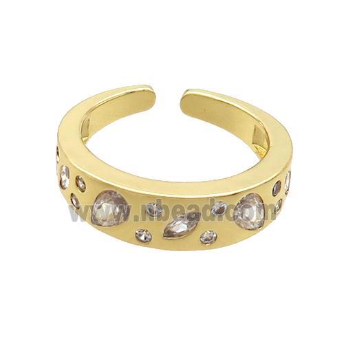 Copper Ring Pave Zircon Gold Plated