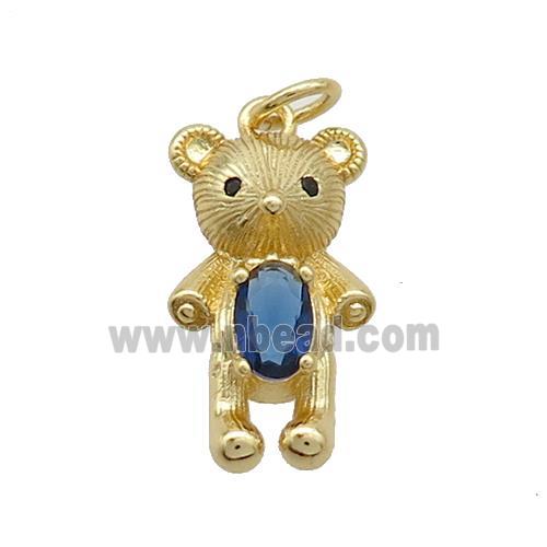 Copper Rat Charms Pendant Pave Zircon Gold Plated