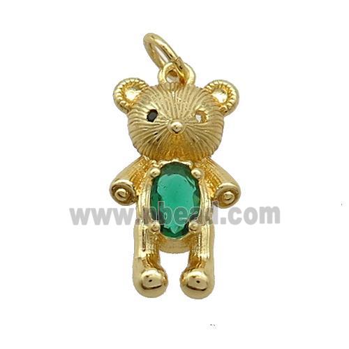 Copper Rat Charms Pendant Pave Zircon Gold Plated