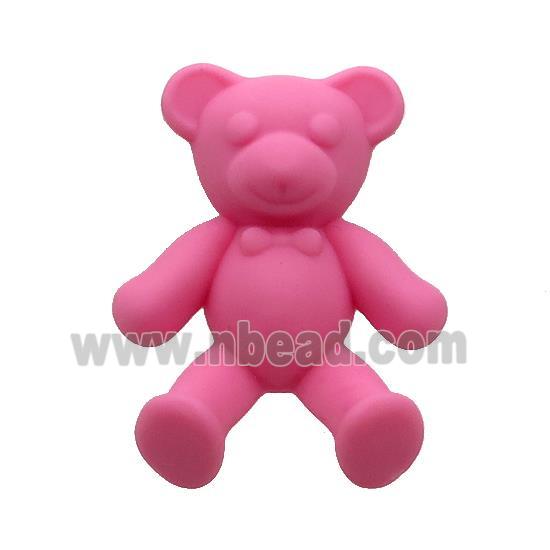 Pink Resin Bear Pendant Matte