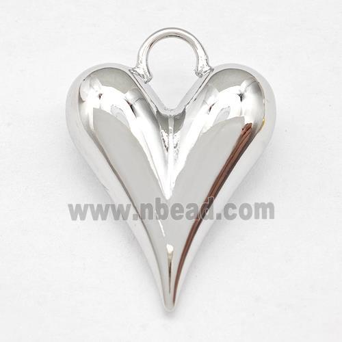 Copper Heart Pendant Platinum Plated