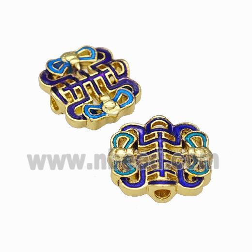 Copper Butterfly Beads Multicolor Painted Gold Plated