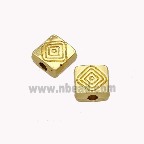 Copper Square Beads Meander Gold Plated