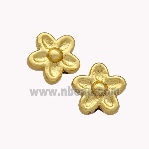 Copper Flower Beads Gold Plated