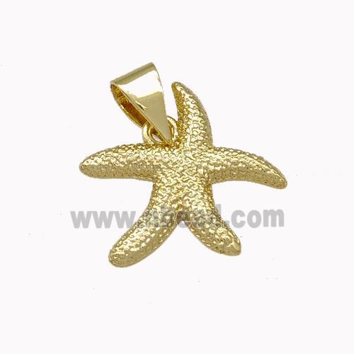 Copper Starfish Charms Pendant Gold Plated