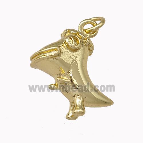 Little Dragonman Charms Copper Cartoon Pendant Gold Plated